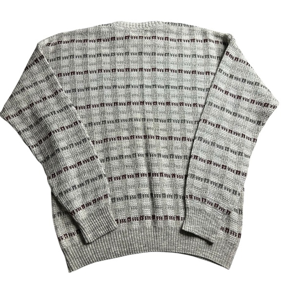 Vintage St. John’s Bay Men’s Gray Textured Knit Sweater Crewneck Size LT/GL - Picture 4 of 5